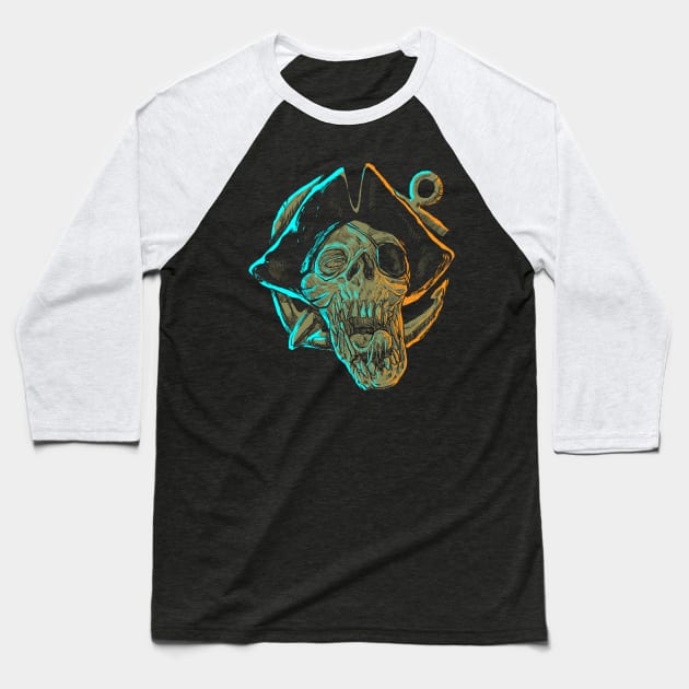 Zombie Pirate Baseball T-Shirt by iwansulis